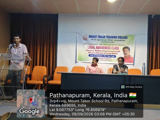 Legal Awareness Class on ragging, women empowerment and responsible use of social media, 9 September 2026